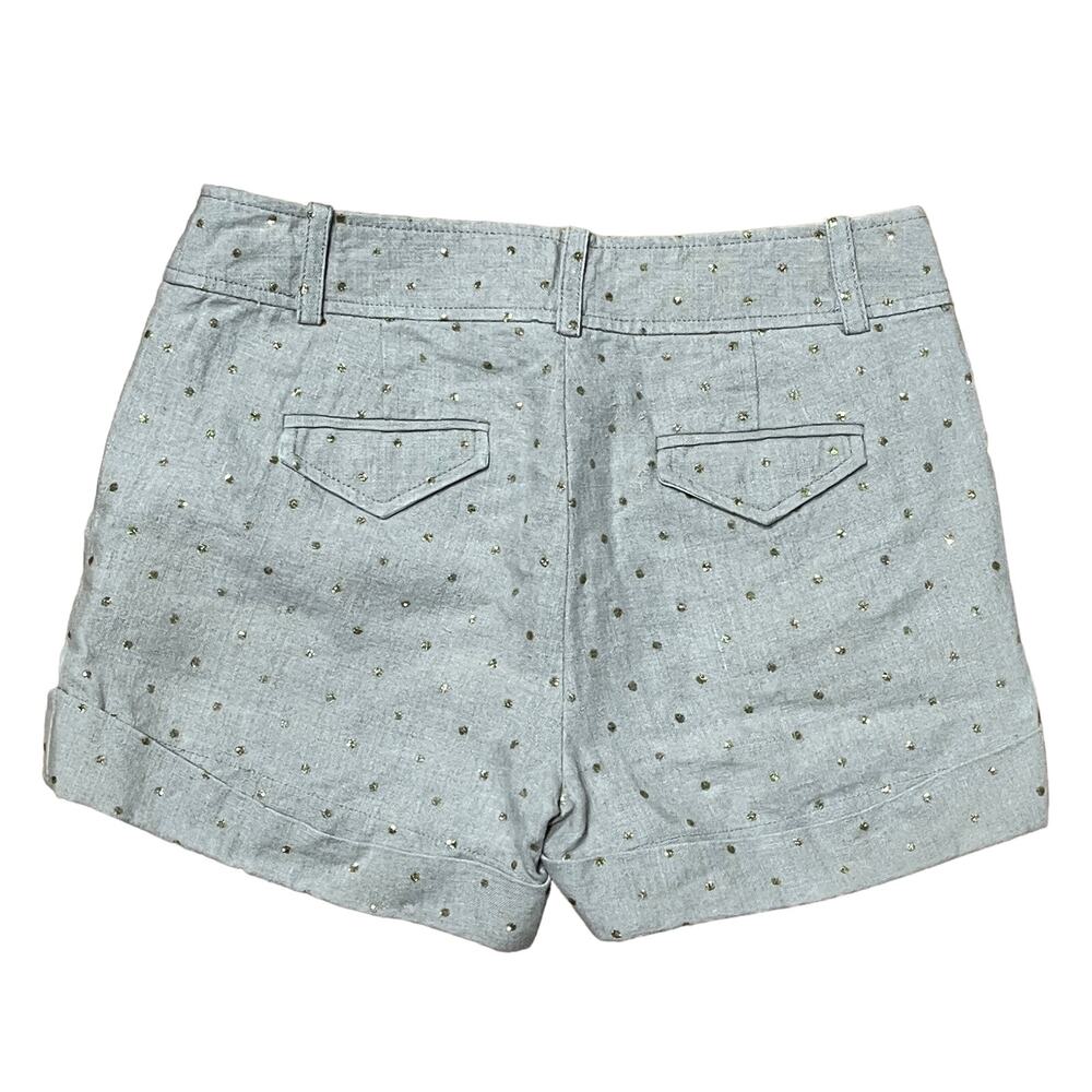 J. Crew 100% Linen City Fit Shorts Women's 2 Beige Gold Polka Dots W30 L3.5 - Picture 2 of 4
